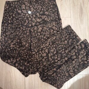 lululemon athletica Black and Brown Patterned Leggings